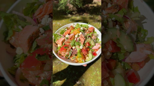 Salmon Chopped Salad 🥗 #recipe #foodshorts #cooking #shorts