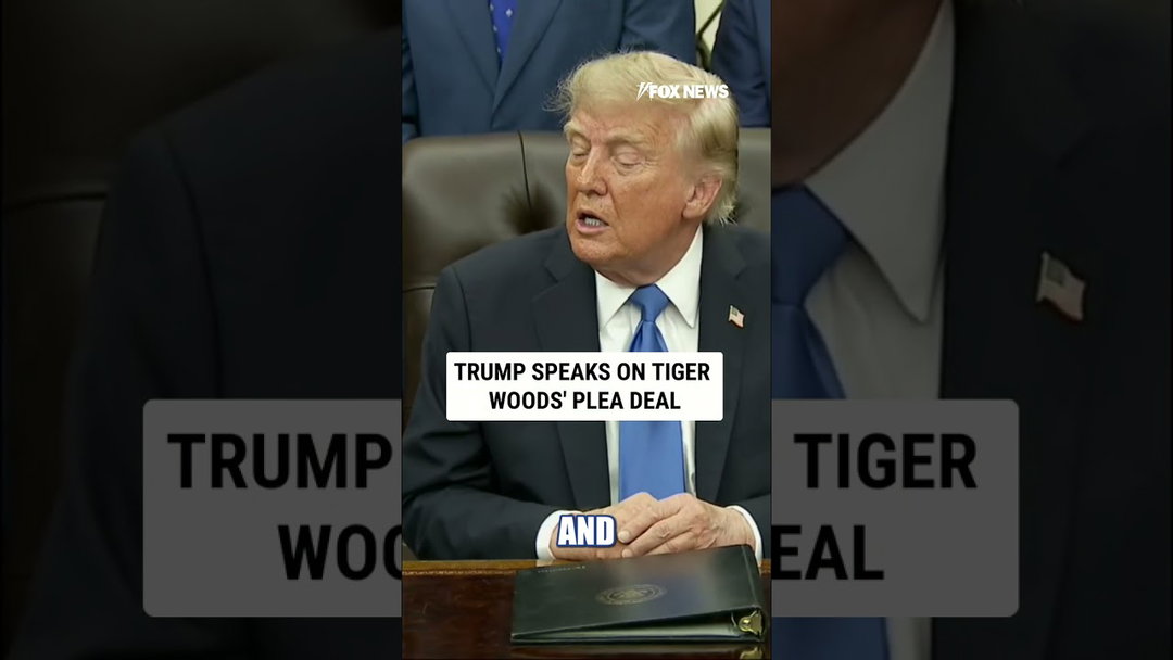 Trump SPEAKS on Tiger Woods' plea deal #trump #shorts #tigerwoods #golf #usa