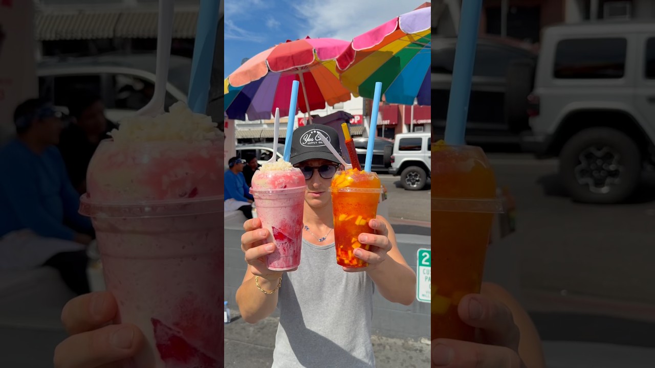 Trying the famous Mexican Raspados 📍Raspados El Chilango 1075 N Western Ave, Los Angeles, CA 90029