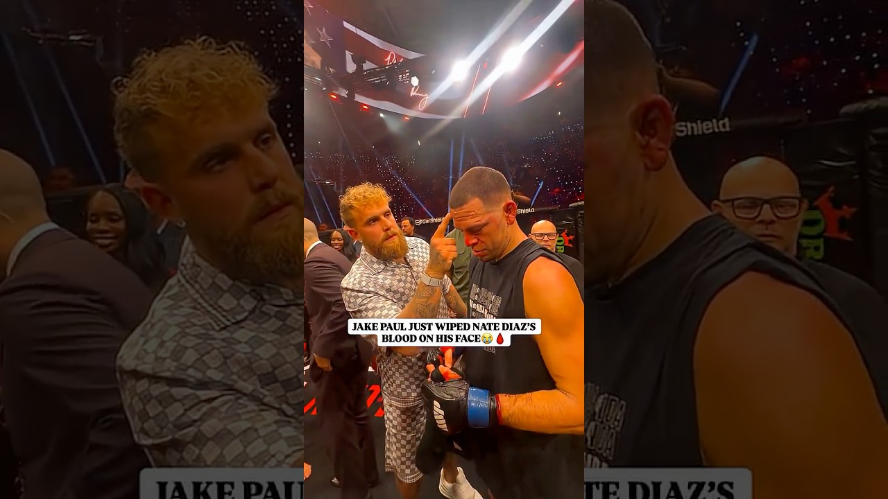JAKE PAUL WIPES BLOOD OFF NATE DIAZ’S FACE 😂