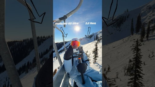 Comparing the DJI Nano and the Insta360 Go Ultra snowboarding!🏂 @o@osmo_global