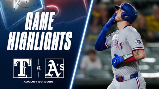 Rangers vs. A's Game Highlights (8/29/25) | MLB Highlights