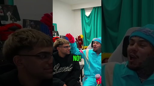6ix9ine couldn’t BELIEVE N3on was the ONLY one who couldn’t do the Indian Head Wobble 🤣