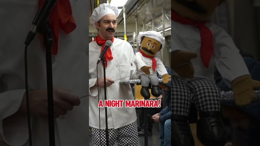 A ventriloquist pizza man does stand up on the subway! #pizza #ventriloquist