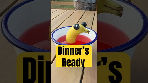 Dinners ready! Tonight it’s Banana Dolphins.