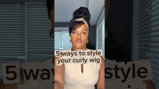 5 easy ways to style your curly wig. #curlyhair #curlywig #wigstyling #diywig #curlygirl