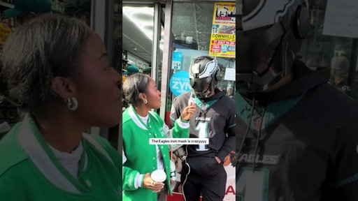 The Eagles iron man mask is crazy #symonewiththesports #eagles #philadelphiaeagles #nfl