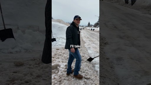 He Was Struggling To Shovel His Driveway...