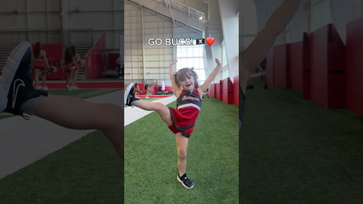 Kinda chic to know penalty signs before kindergarten 💁‍♀️ #cheerleader #cheer #buccaneers #nfl