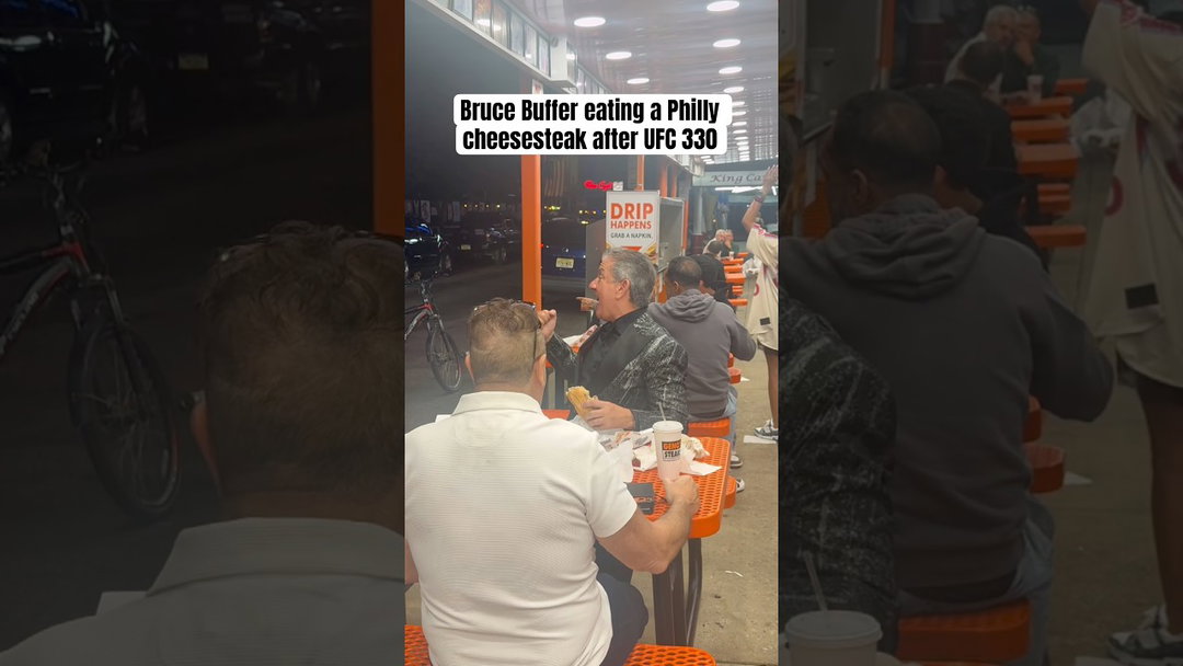 Even Bruce Buffer needs a post-fight cheesesteak 😂 (via dxnjefe/TT)