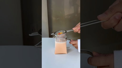 Candy corn infused milk latte