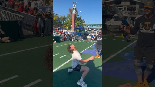 Lil halftime mallow catch at @redbullusa  Championship Run 🏈 #sports #football #trickshot #funny