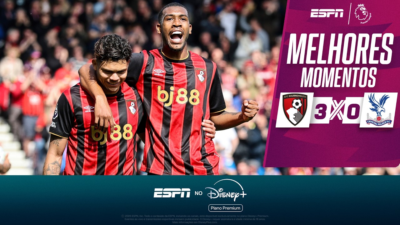 RAYAN MARCA, É OVACIONADO PELA TORCIDA E BOURNEMOUTH VENCE O CRYSTAL PALACE NA PREMIER LEAGUE