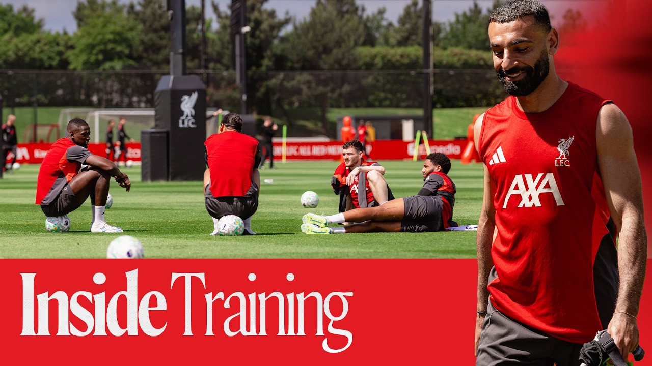Inside Training: One final time at AXA for Mo Salah & Andy Robertson