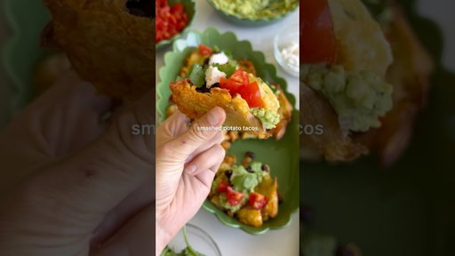 Smashed Potato Tacos - Recipe on my website, link in bio 🌮#555 #5ingredientrecipes
