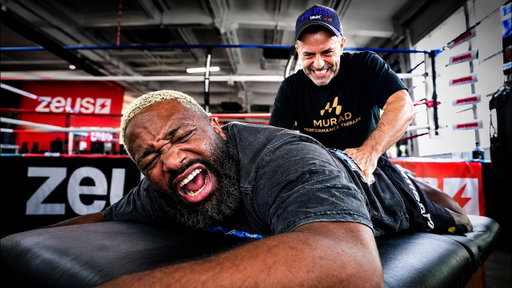 Adrien Broner Gets INTENSE Massage By Teofimo Lopez's PT!