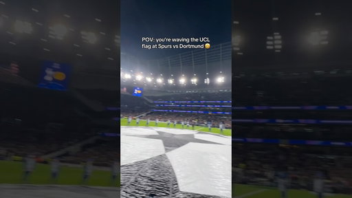 POV: YOU WAVE THE CHAMPIONS LEAGUE FLAG for Spurs vs Dortmund! 😍😍😍 #ucl #chanpionsleague