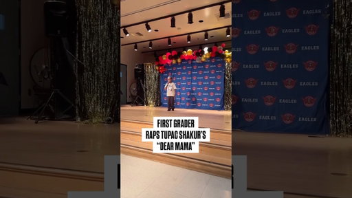 A first grader named Julian performs Tupac Shakur’s classic track “Dear Mama” at his talent show.