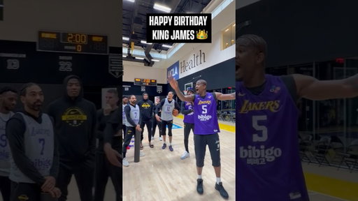 The Lakers Celebrated LeBron’s Birthday after Shootaround 🎂