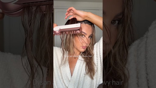 Dyson air straight on frizzy wavy hair #hairtutorial #dysonairstrait