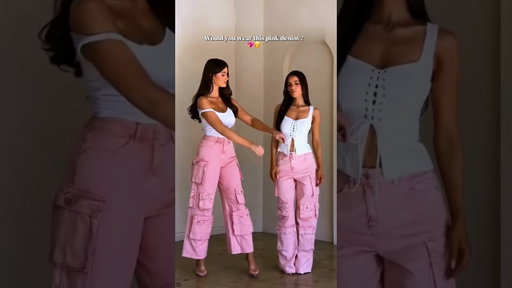Would you ever try these pink cargo pants on? 💗✨