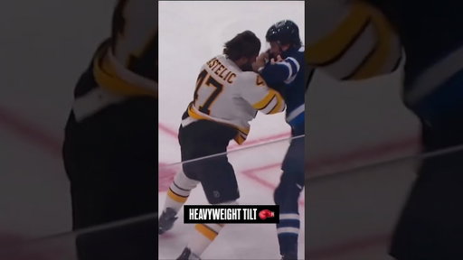 Jets Rookie Fights Mark Kastelic in His NHL DEBUT 🥊 #nhl #nhlfaceoff #bruins #nhljets
