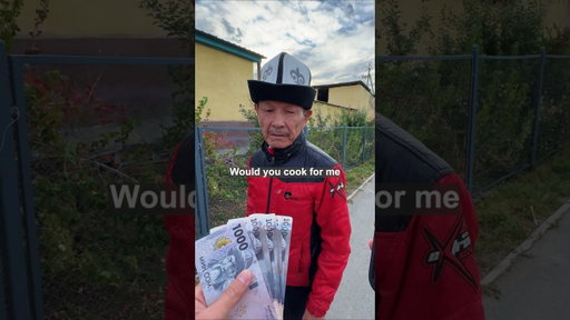 Paying strangers to cook for me #cookingchallenge #cookforme #cooking #Kyrgyzstan