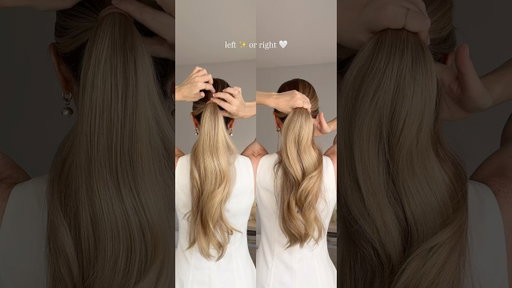 2 easy holiday hairstyles ✨ left or right? 🤍