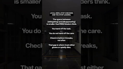 Stop checking, and you stop leading. #LeadershipStandards #Delegation #executivestrategy