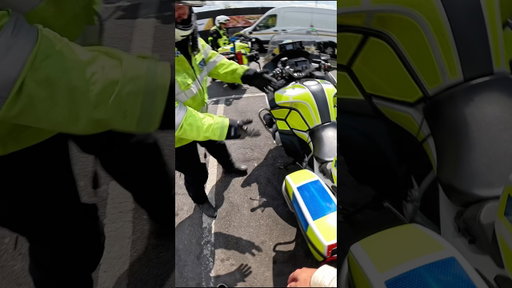 Police bike run through! #harveyridesbikes