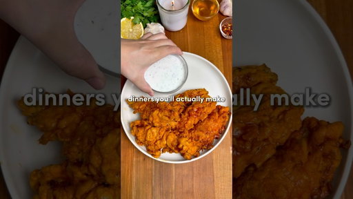 Hot Honey Chicken Tenders 🔥🍯 (Full recipe in description & comments)