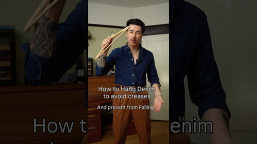 How to hang denim to avoid creases and prevent them from falling. #menstyletips #stylesolutions