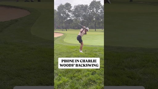 BRUTAL BREAK for Charlie Woods at U.S. Junior Amateur playoff 🤯 (via trevor_keaton/X)
