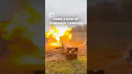 Firing A Row Of Cannons!🔥#cannons #fire #firing