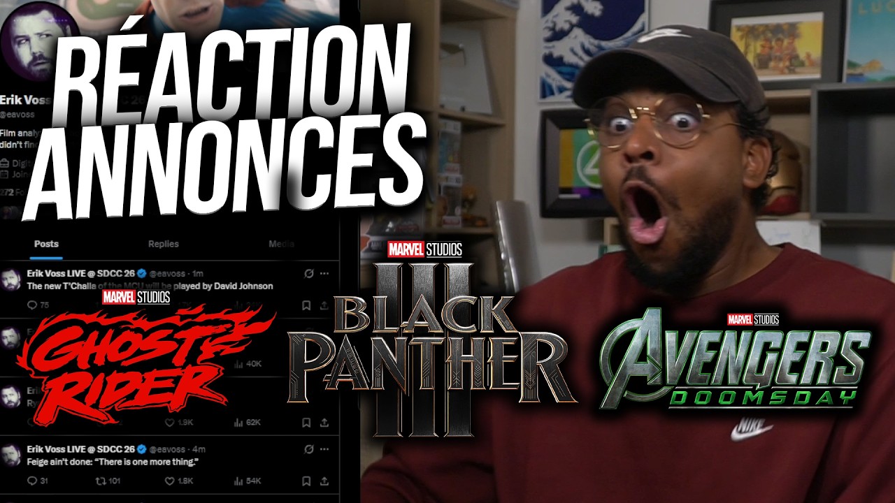 RÉACTION aux ANNONCES de MARVEL STUDIOS à la COMICS CON ! (black panther, ghost rider, etc.).