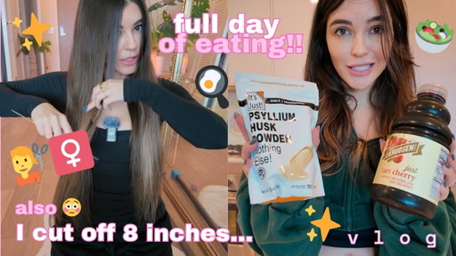 🍓📚 what I eat in a day: protein goals, healthy habits & a self-haircut disaster