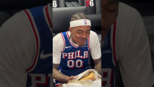 Labaron Philon Jr. Tries A Philly Cheesesteak For His First Time! #philly #phillycheesesteak #nba