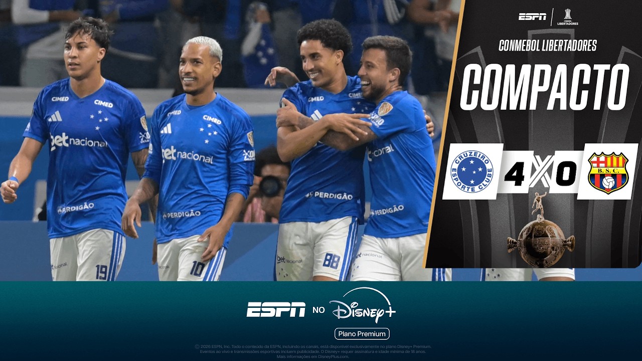 MATHEUS PEREIRA FAZ GOL DE PUSKÁS, CRUZEIRO GOLEIA O BARCELONA-EQU E SE CLASSIFICA | COMPACTO