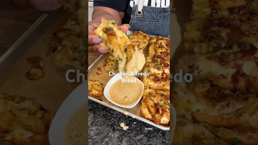 Chicken Alfredo Bread #cooking #chickenrecipeideas #miriamgreen