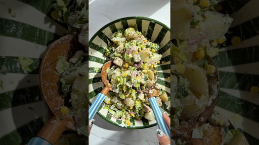 WEEK 9 BOAB, MEAL 2: RANCH & CRISPY CHICKEN POTATO SALAD 🥬🥬🤠🤠 #babeonabudget