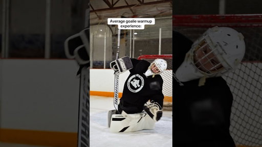 Average goalie warmup experience be like 😂 #hockey #goalie #hockeyplayers