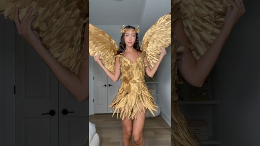first costume is a golden angel  #goldenangel #halloweencostume