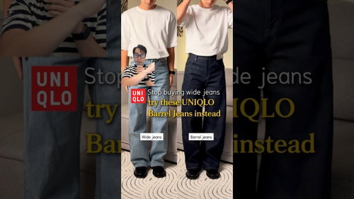 Stop buying wide jeans and try these #uniqlo barrel jeans instead! 🤯💥