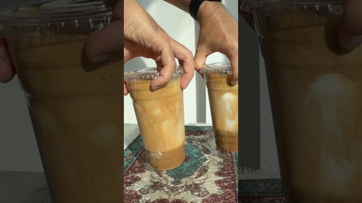 Iced Spanish latte with cinnamon and vanilla ice cream