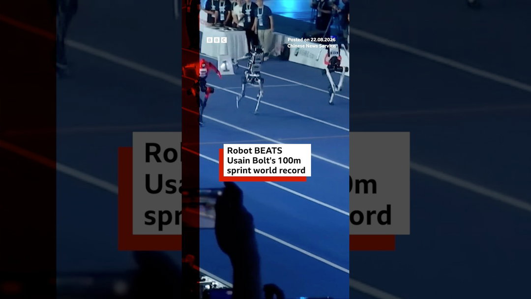 Robot beats Usain Bolt's 100m sprint world record at World Humanoid Games. #Robot #BBCNews