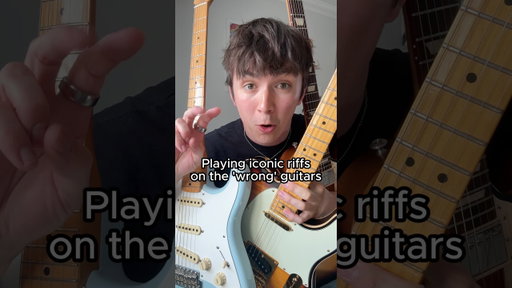 Playing iconic guitar riffs on the ‘wrong’ guitars! 👀 #fender #gibson #guitarriffs