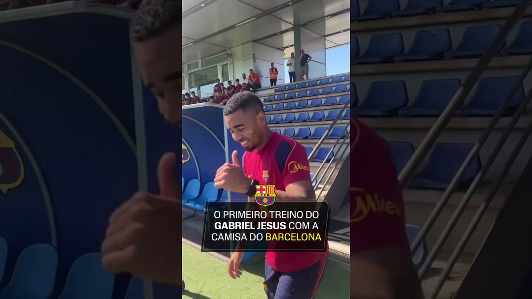 O PRIMEIRO TREINO DE GABRIEL JESUS COM A CAMISA DO BARCELONA! 🤩🔵🔴