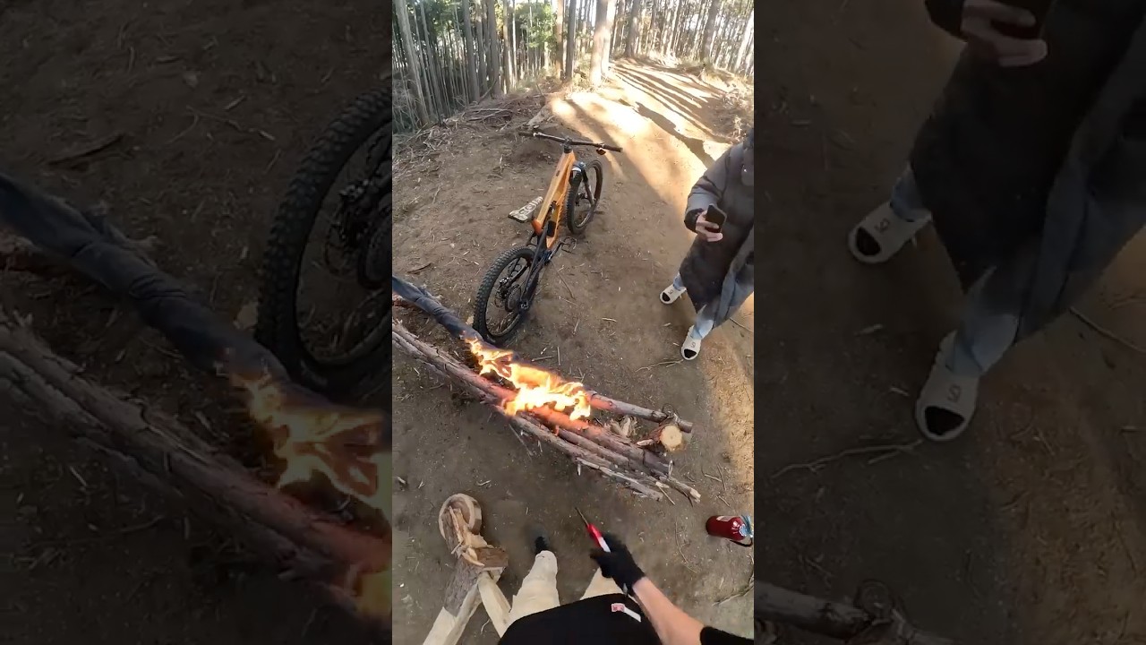 Custom Wooden Bike Jump Over Fire 🔥