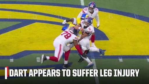 Jaxson Dart leaves game after taking hit in first quarter | ESPN NFL