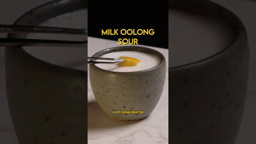Milk oolong whiskey sour #shorts #cocktail